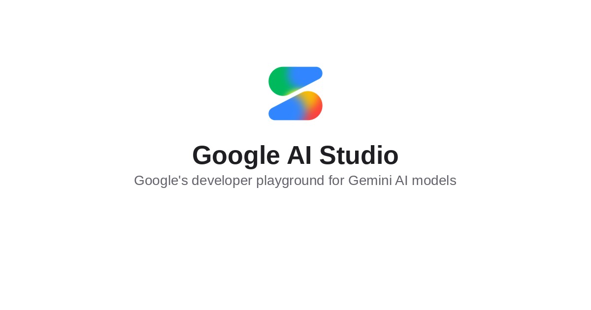 Google AI Studio hero image with logo and tagline