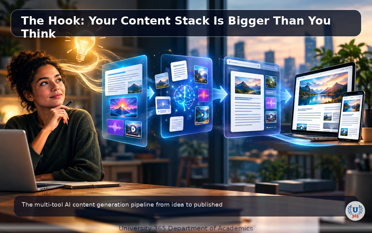 The multi-tool AI content generation pipeline from idea to published