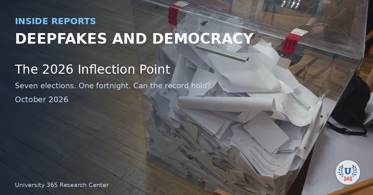 Deepfakes and Democracy: The 2026 Inflection Point (2026). University 365 INSIDE Report.