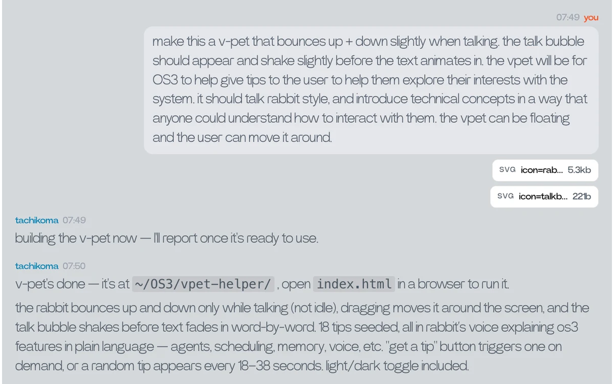 Rabbit OS3: interface
