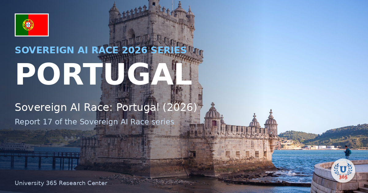 Sovereign AI Race: Portugal (2026). The Belem Tower, Lisbon. University 365 Research Center.