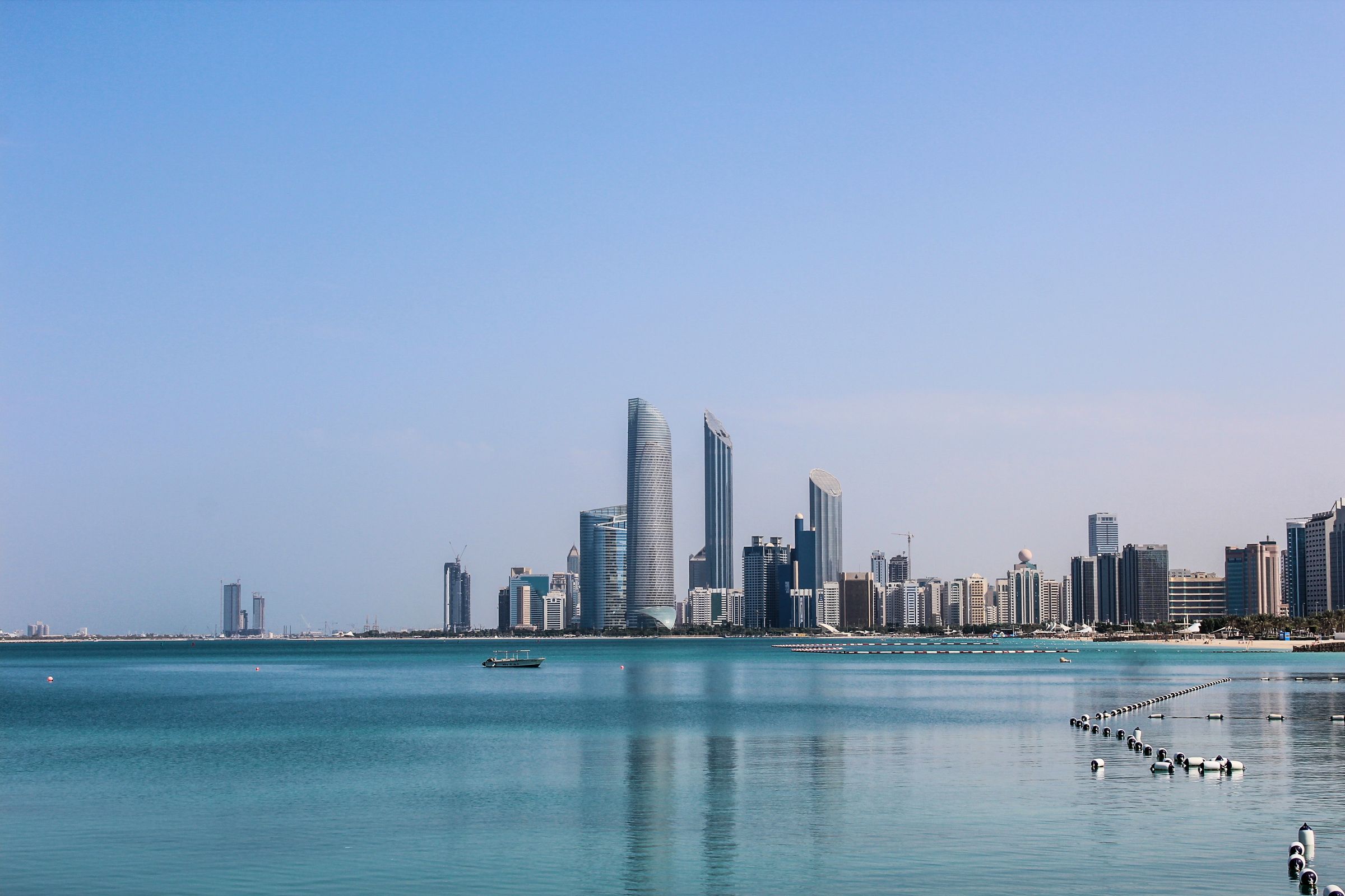 Abu Dhabi skyline, United Arab Emirates.