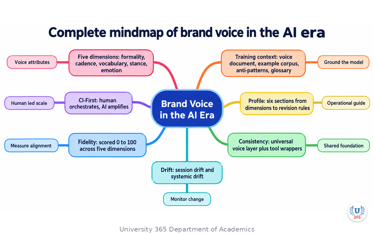 Complete mindmap of brand voice in the AI era