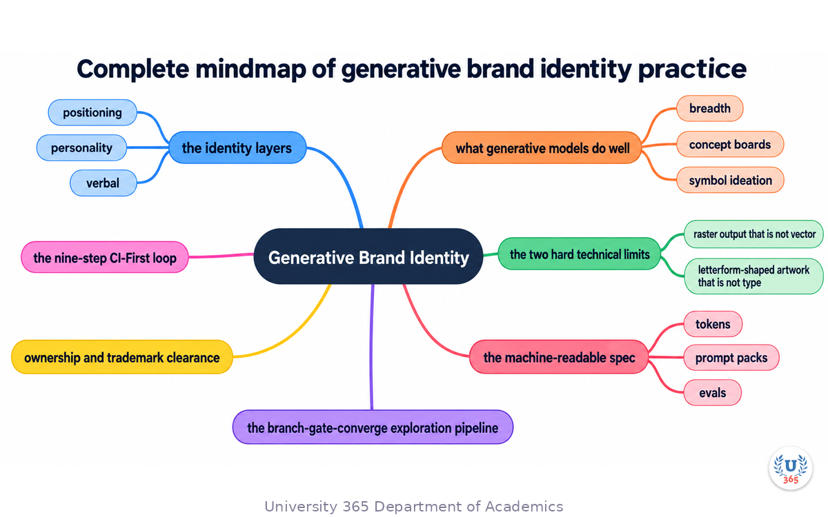 Complete mindmap of generative brand identity practice