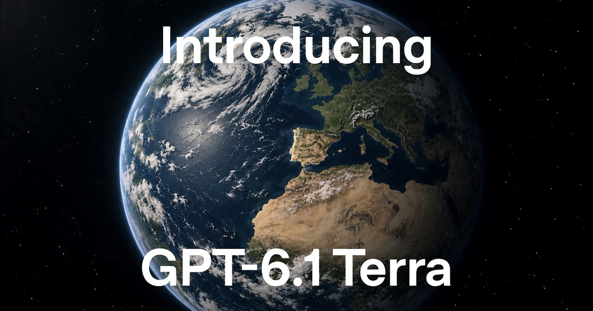 The GPT-6.1 Terra launch video still, the model this review scores