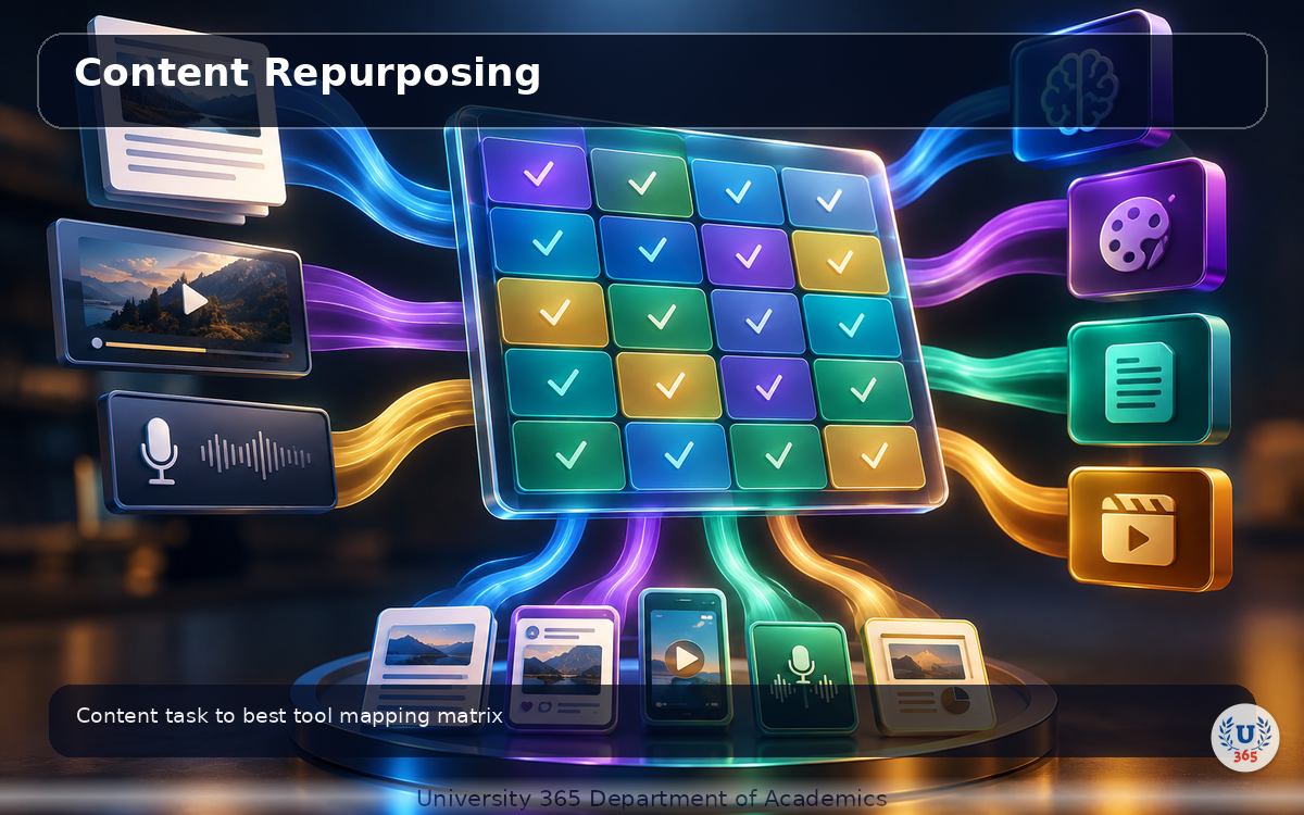 Content task to best tool mapping matrix