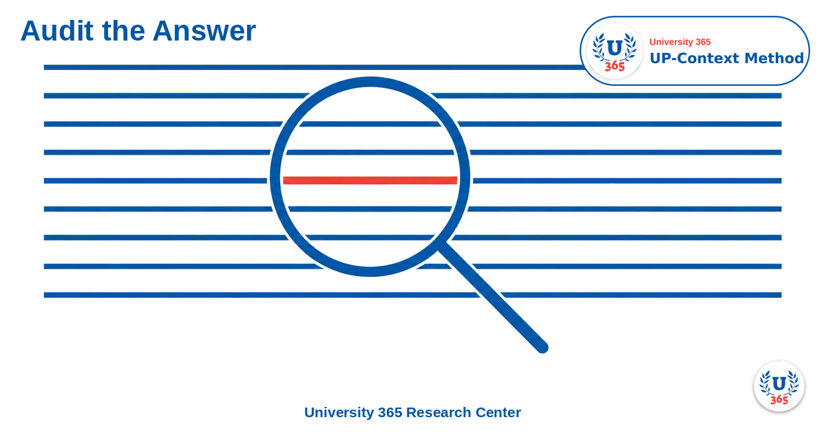 An abstract magnifying form over a stack of lines, one line marked.