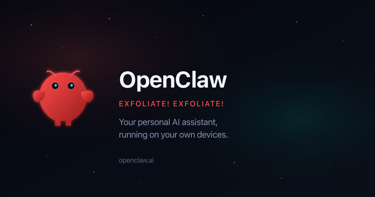 The vendor's own social-sharing artwork for OpenClaw, carrying the product's own title and description
