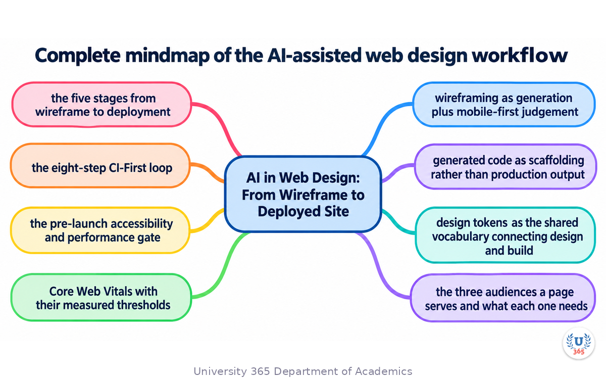 Complete mindmap of the AI-assisted web design workflow