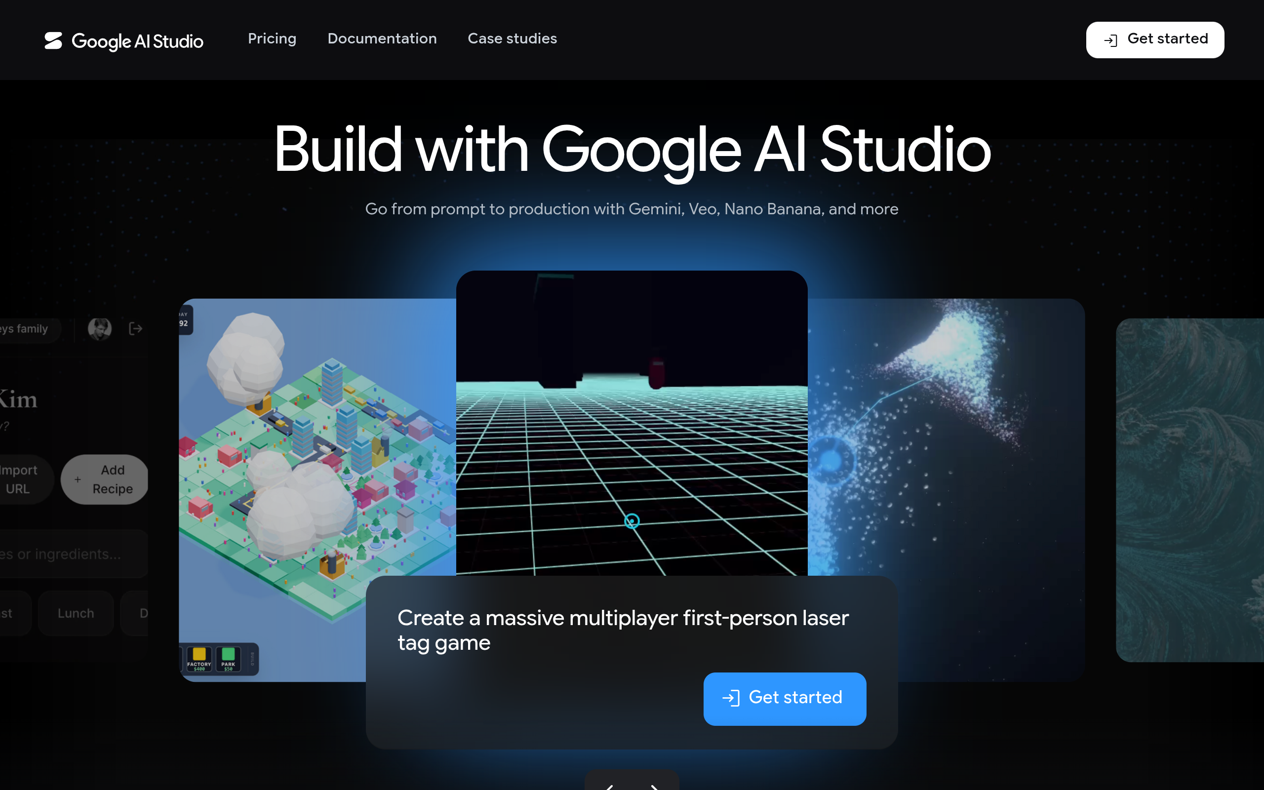 Google AI Studio interface showing model selection and prompt workspace