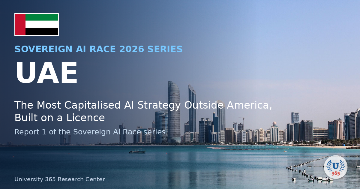 Sovereign AI Race: UAE (2026). The most capitalised AI strategy outside America, built on a licence. University 365 Research Center.