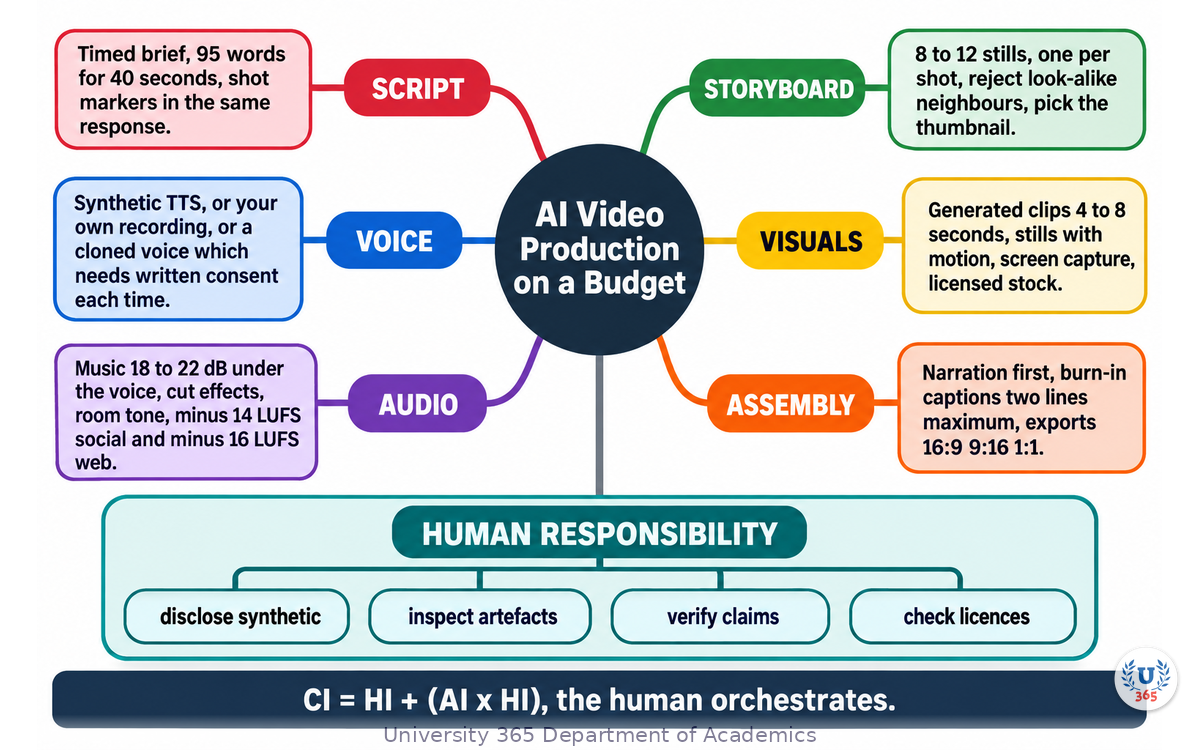 Complete mindmap of the budget AI video production stack