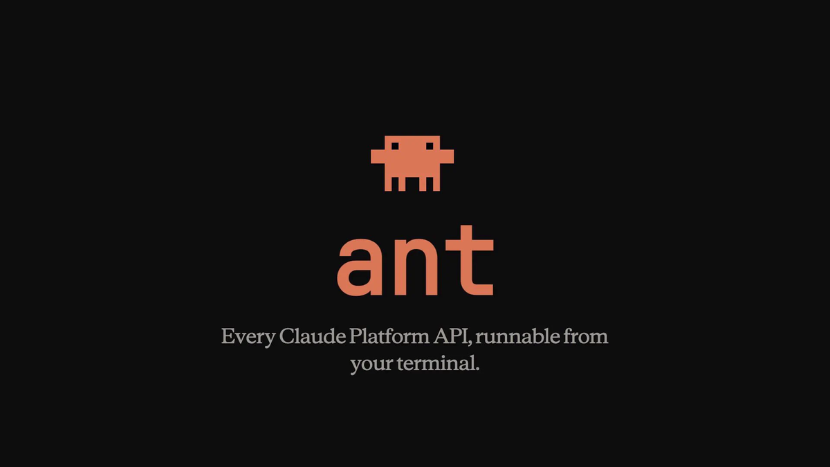 Video poster for the ant CLI, the Claude Platform CLI announced by ClaudeDevs