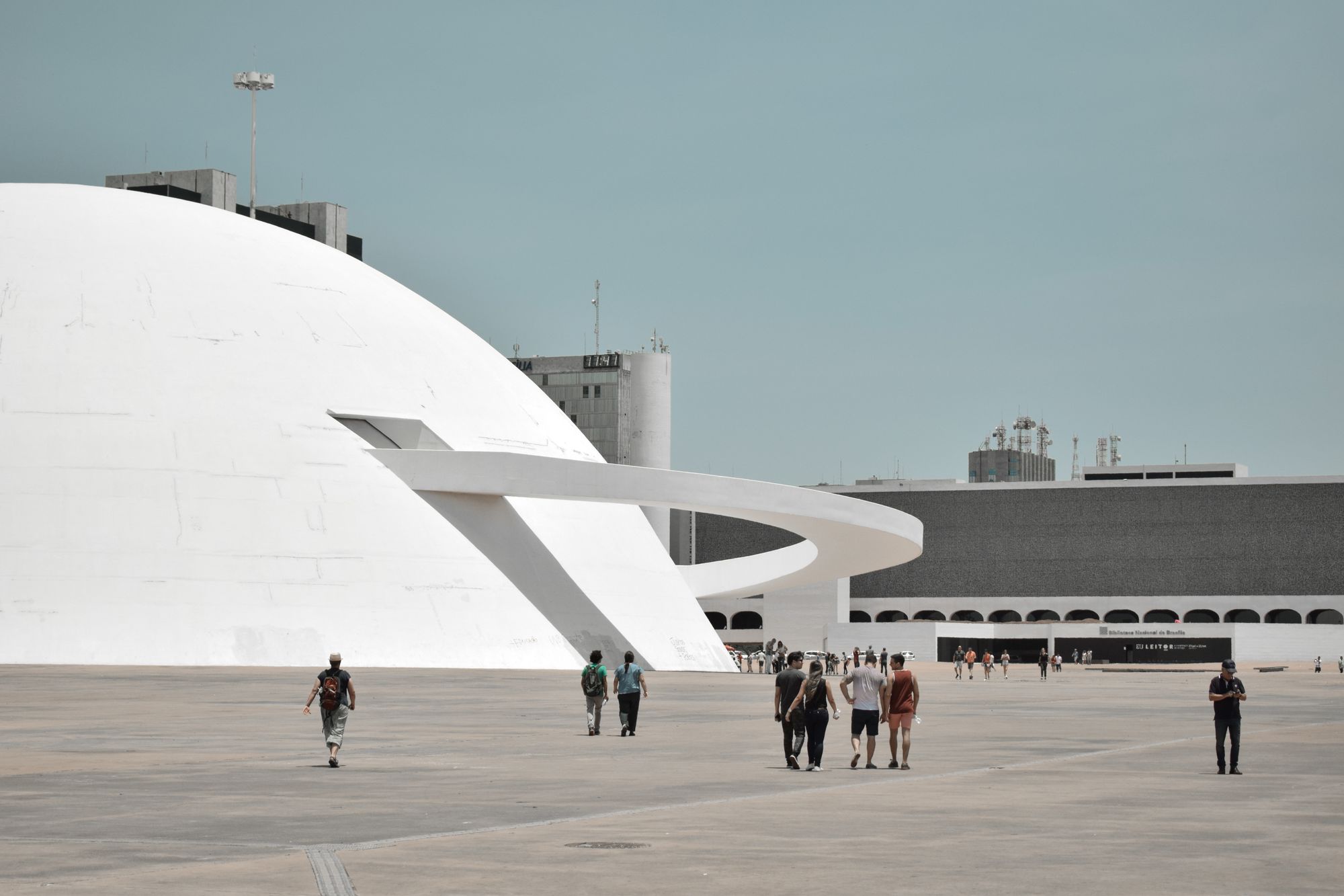 The National Museum of the Republic in Brasilia, the white dome designed by Oscar Niemeyer.