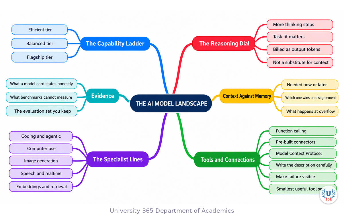Complete mindmap of the major AI model families and their uses