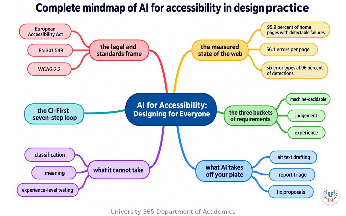 Complete mindmap of AI for accessibility in design practice