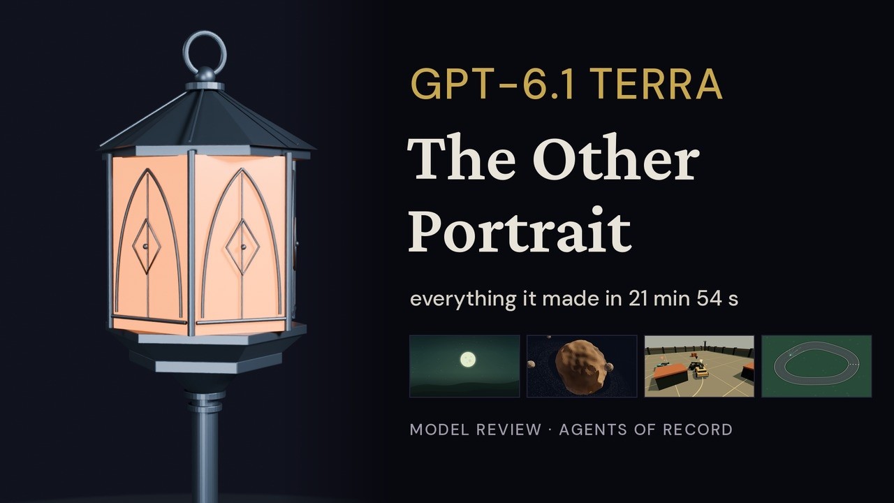 The opening frame of Resyst Labs' eleven-task run of GPT-6.1 Terra, showing the video title over a dark terminal