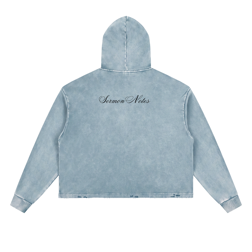 Thumbnail: Blood Cleans. Spirit Empowers Vintage Washed Frayed-Hem Hoodie