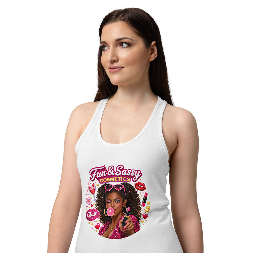 Thumbnail: Fun & Sassy Women’s fitted racerback tank top