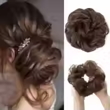 Thumbnail: Synthetic Hair Bun Extensions – Messy Curly Elastic Scrunchie Chignon