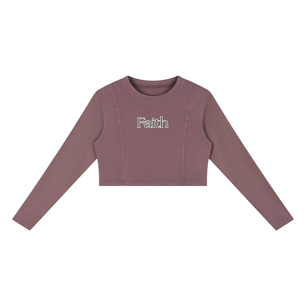 Thumbnail: Faith Hebrews 11:1  Women's Mineral Wash Cropped Crewneck Sweatshirt