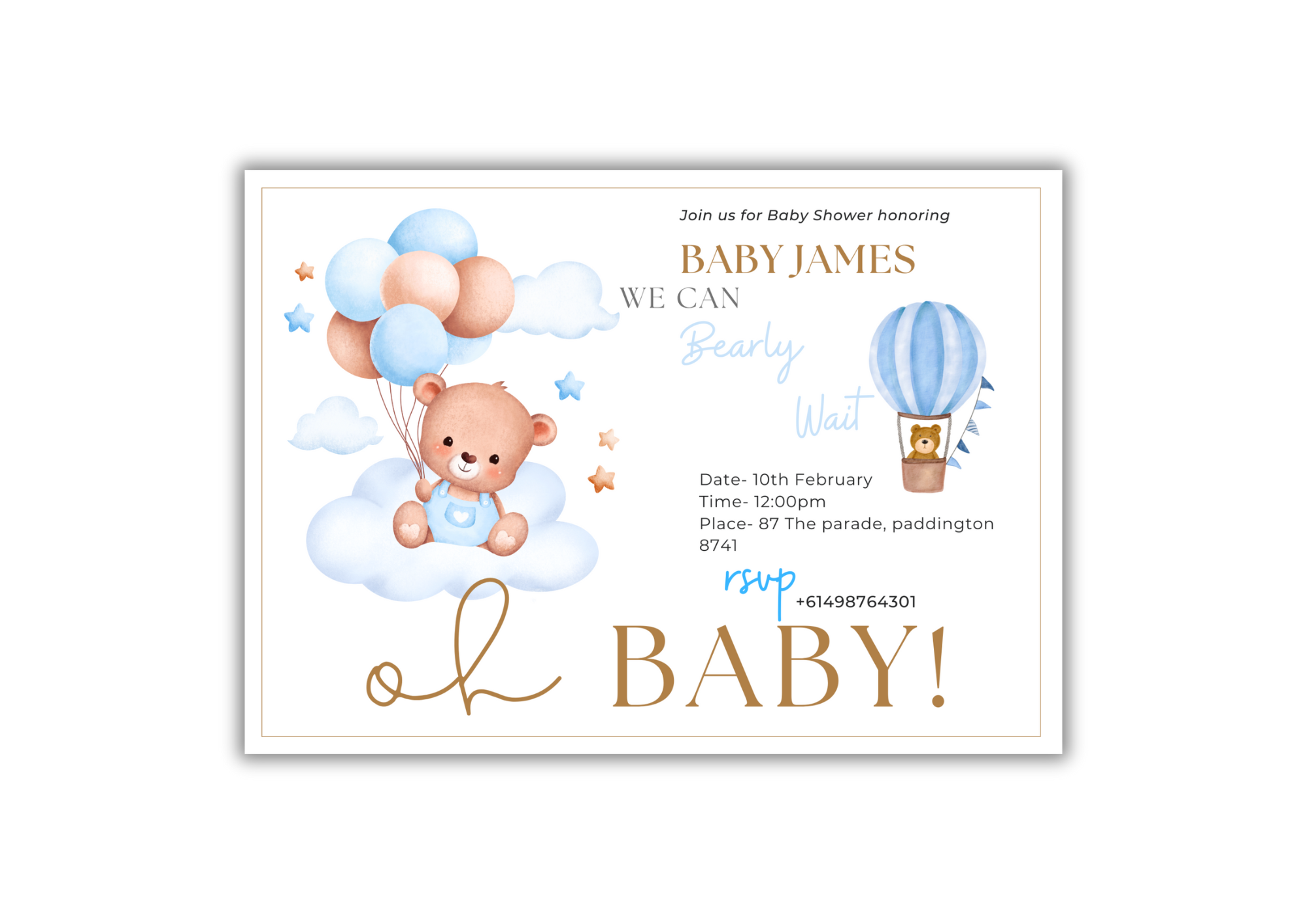 copy of Personalised Baby shower Invites