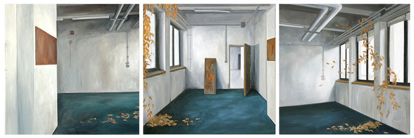 Lost in time I-16_17_18, 2011, Öl/Lw, jew. 50x50cm