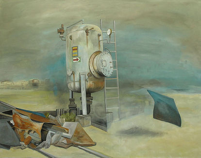 Plan B 4 (der Kessel), 2023, Öl/Lw, 120x150cm