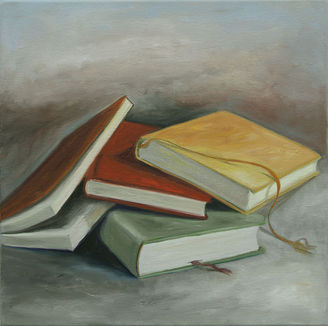 ex libris 8, 2018, Öl/Lw, 40x40 cm