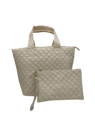 Quilted Nylon Overnight Bag