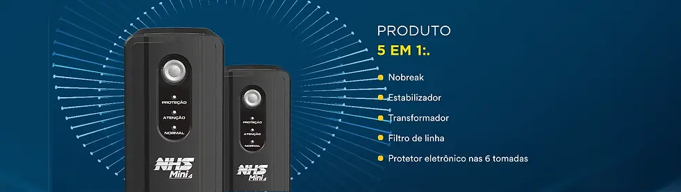 Miniatura: NOBREAK NHS  MINI 4 BIVOLT 600VA/B.7AH/PRETO/S.12