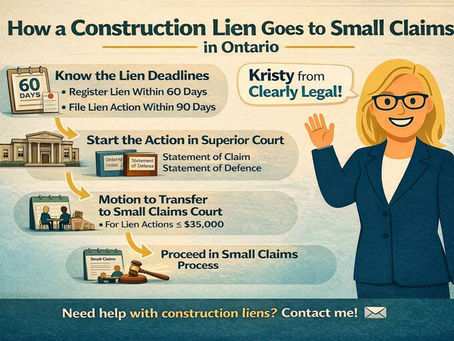 Bringing a Construction Lien Matter Into Ontario Small Claims Court