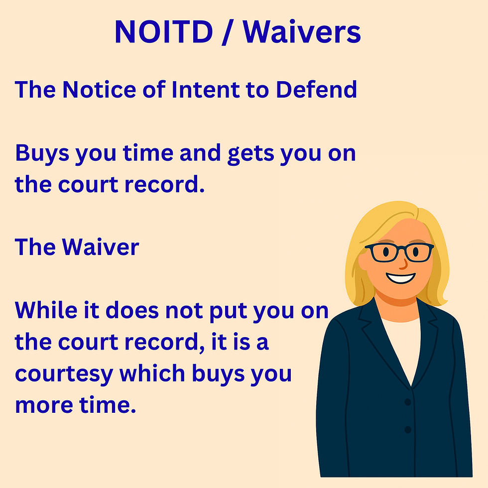 Understanding the Notice of Intent to Defend and Waivers in Legal Proceedings