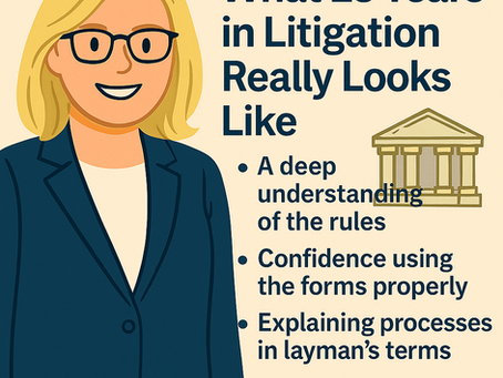 What 23 Years in Litigation Really Looks Like for me, Kristy McLaren, and how that benefits you.