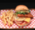 Chicken burger with the lot & Fries