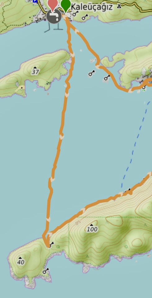 Kekova Sea Kayaking Tour Map