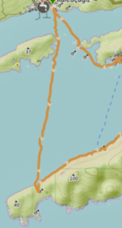 Kekova Sea Kayaking Tour Map