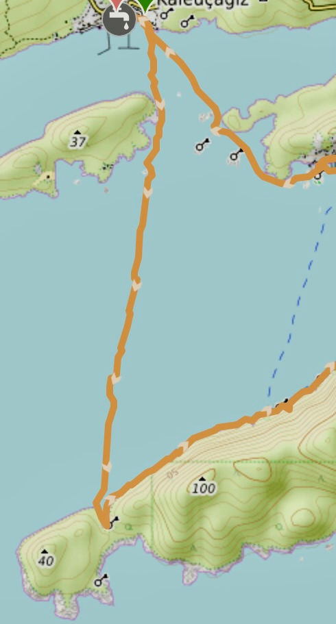 Kekova Sea Kayaking Tour Map