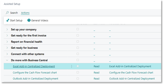 The Assisted Setup page in Business Central