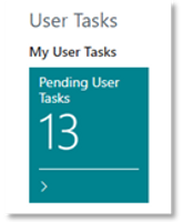 The User Tasks Role Center Cue in Business Central