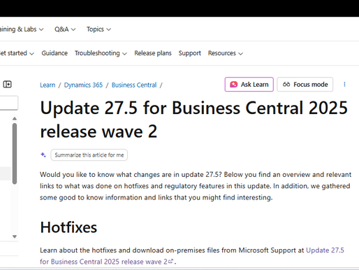 Business Central Update 27.5 - And How to Prepare for the Next Major Update