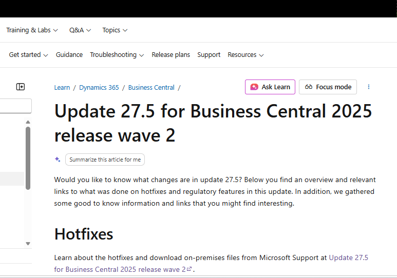 Business Central Update 27.5 - And How to Prepare for the Next Major Update