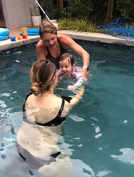 Kate teaching swim lessons in Los Angeles