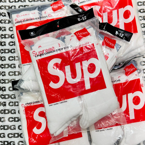 レッグウェア Supreme/Hanes Crew Socks (4 Pairs) Supreme Hanes Crew Socks (4 Pack) (FW23) - $24