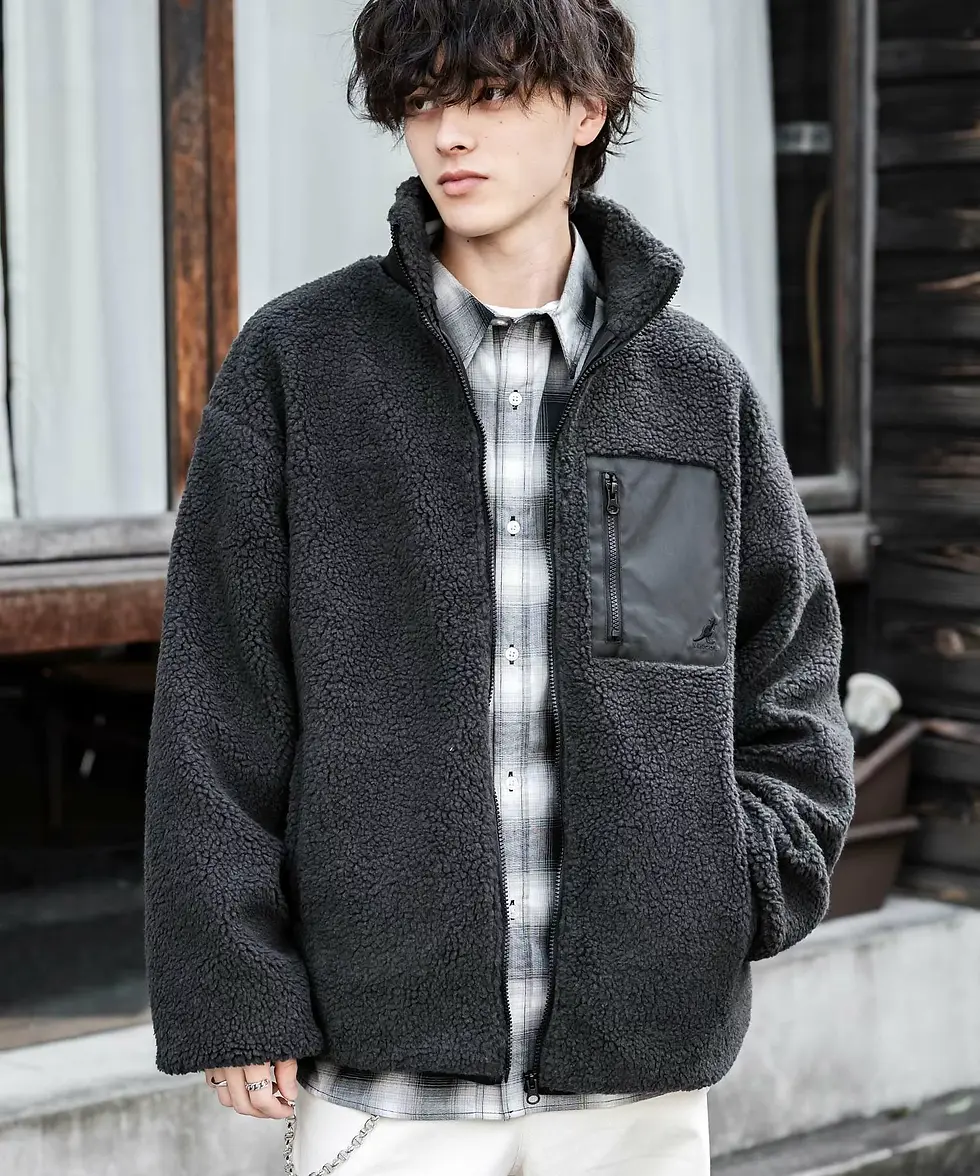 縮圖：●預訂貨品● 日版🇯🇵 Kangol x Rocky Emb Logo Fluffy Zip Jacket