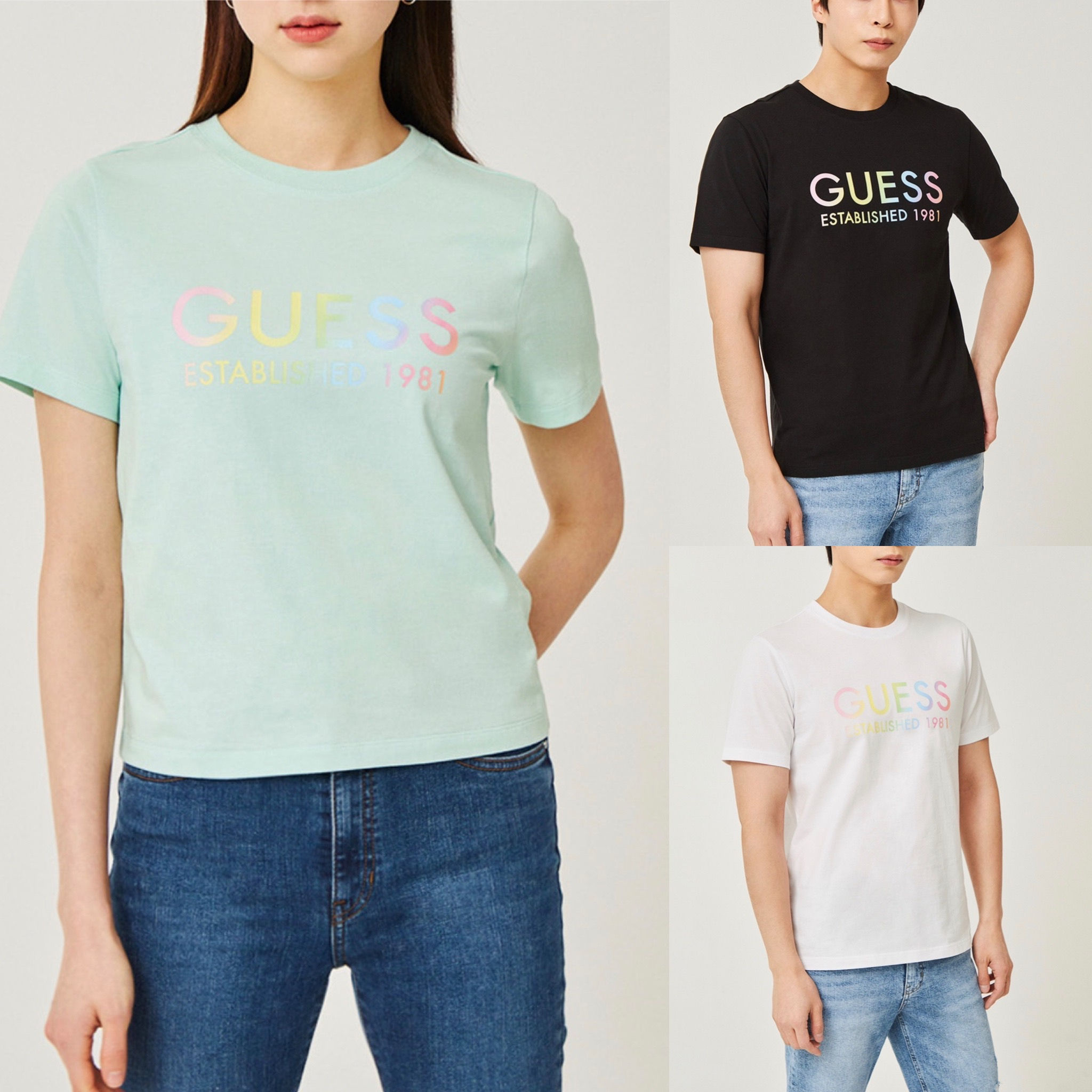 ●預訂貨品● Guess 男女裝 Rainbow Logo S/S Tee