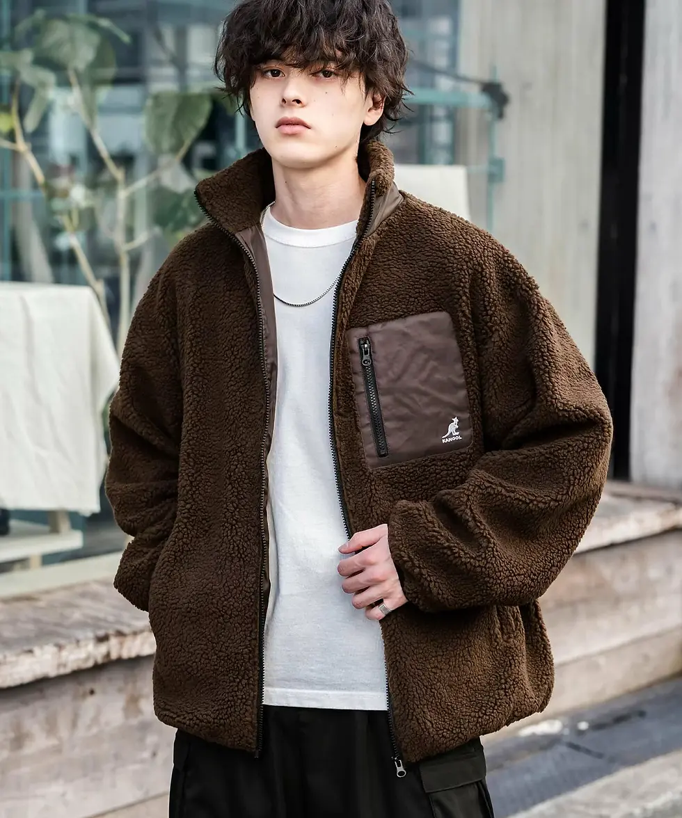 縮圖：●預訂貨品● 日版🇯🇵 Kangol x Rocky Emb Logo Fluffy Zip Jacket