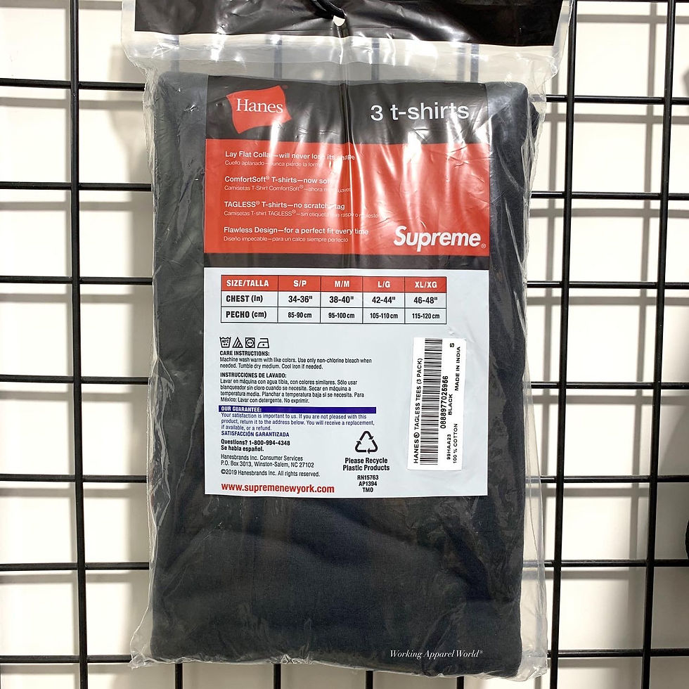縮圖：Supreme x Hanes Tagless Tees (1 pack 3 Tees)