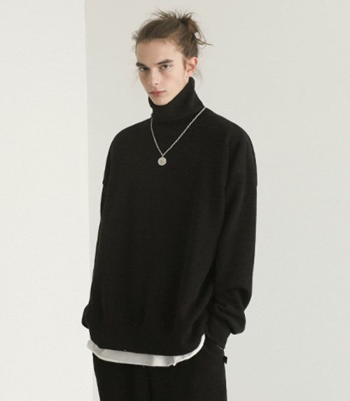 縮圖：●預訂貨品● 韓國品牌 🇰🇷 Avandress Unisex男女裝 Overfit Ribbed Tirtleneck Knit