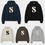 縮圖：●預訂貨品● 韓國品牌🇰🇷 Satur Rivet Applique Pocket Logo Hoodie